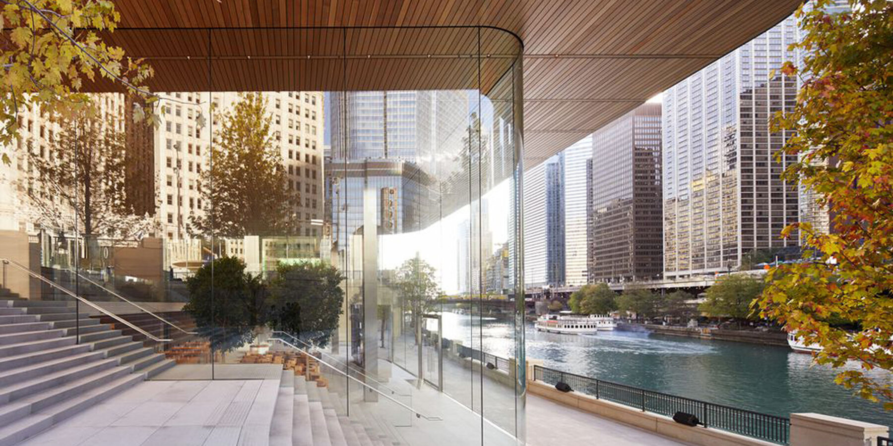 高級小売店建設 - Apple Store ミシガン アベニバカラ やり方 カジノの正面入口、ガラス張りのディテール