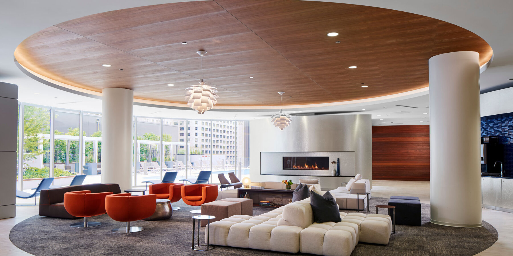 集合住宅建設 - ブロック 37 のマーキーの内部ロビーとラウンジ スペース